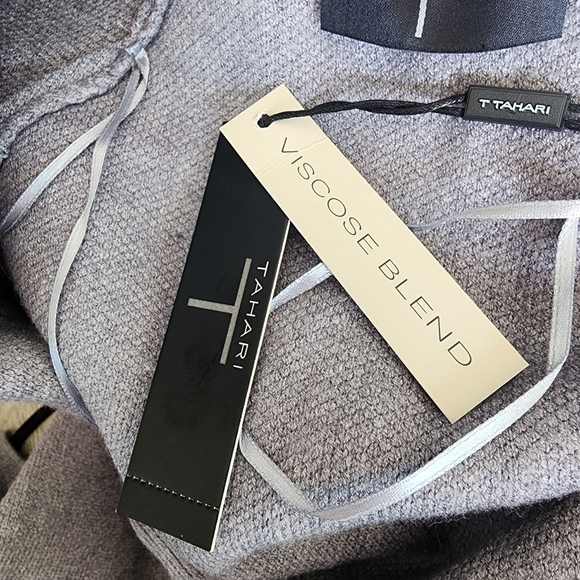 NWT Tahari Viscose Blend Grey Duster Cardigan Sweater Soft Women's Medium M  New - Picture 6 of 9